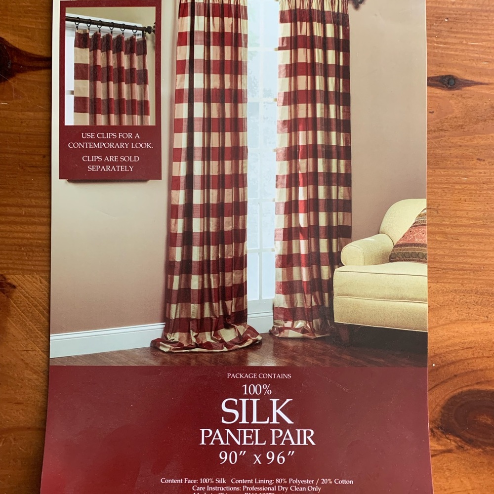 Silk Drapery Panels 2 identical sets